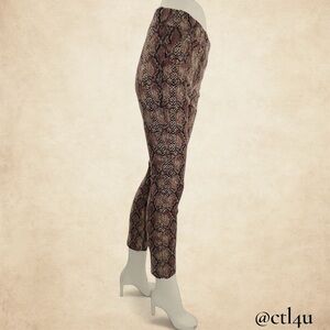 Snakeskin Pants Size M Mob Wife Y2K Baddie Animal Print Skinny Club Trousers
